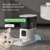Pet Automatic Feeder Large Capacity Smart Voice Recorder APP Control Timer Feeding Cat Dog Food Dispenser With WiFi Pet Bowl.